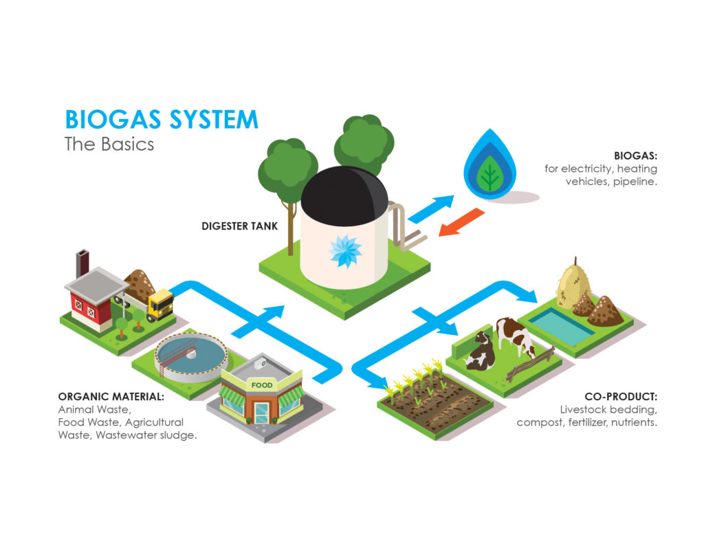 Diagram of a biogas system